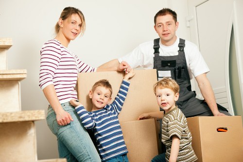 Packing boxes and preparing for a move in Feltham
