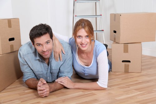 Professional office relocation service handling desks and IT equipment