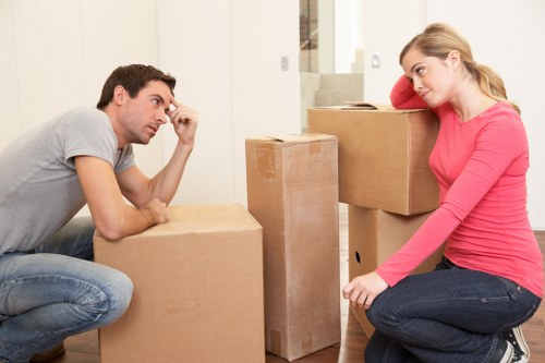 Loading furniture into a van for a Feltham house move
