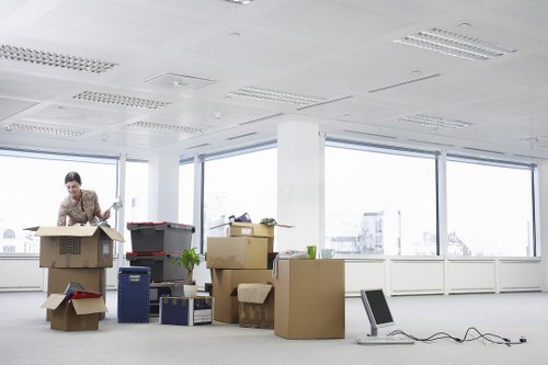 Business and residential moving support with a removal van in Feltham